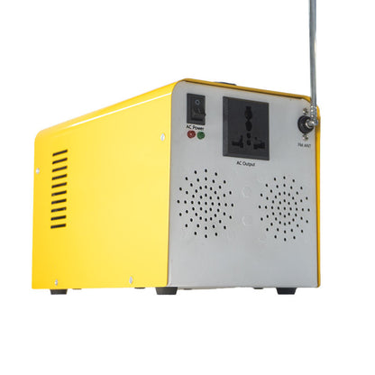 A 300W rechargeable portable power station with solar panels
