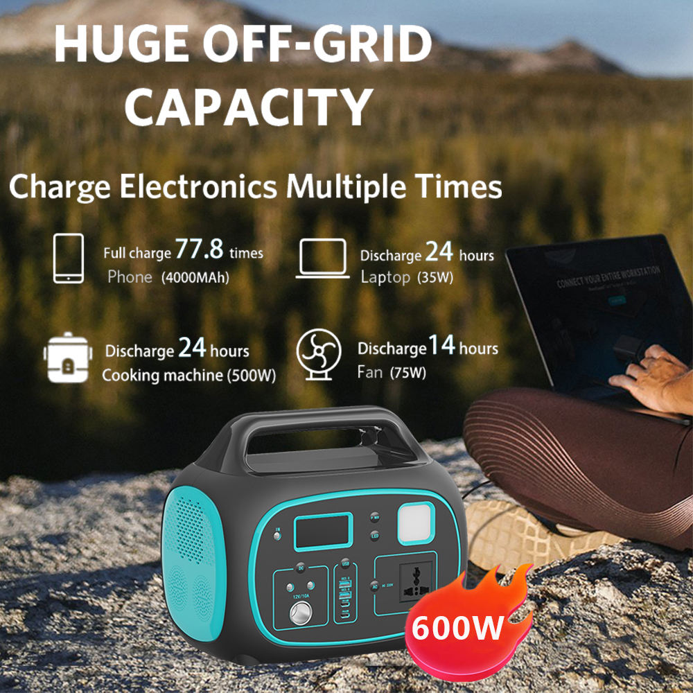Portable 600W-1000W lithium battery mobile solar power supply for home and outdoor use