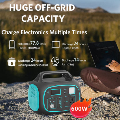 Portable 600W-1000W lithium battery mobile solar power supply for home and outdoor use