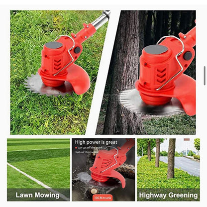 Electric telescopic handheld lawn mower