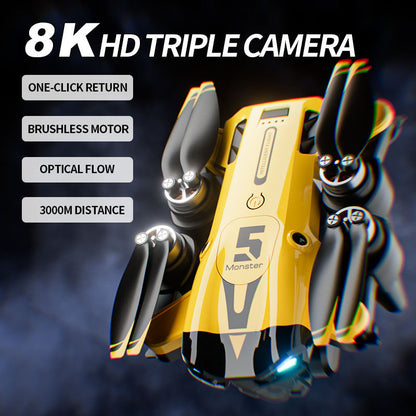 The M5 remote-controlled drone Fpv can rotate 360° in the space of a 8K camera remotely