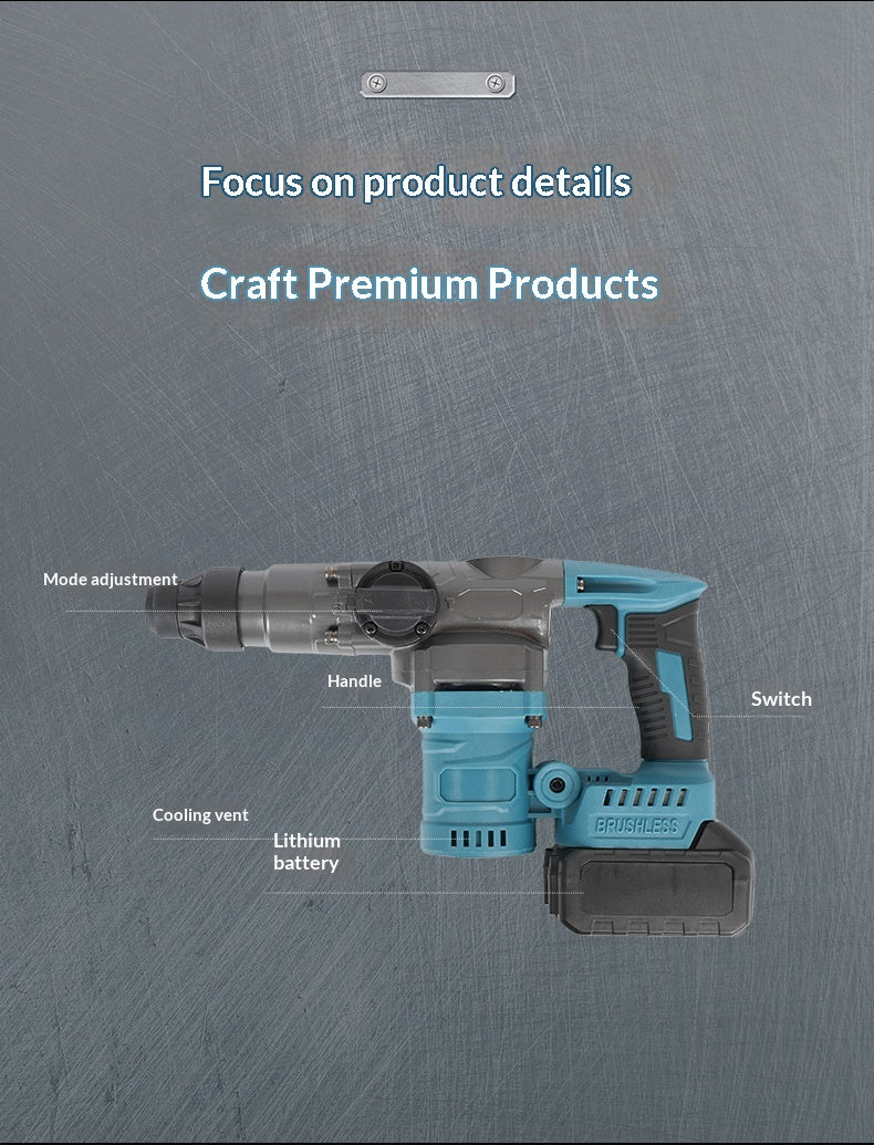 3-in-1 Multifunctional Brushless Rotary Hammer (Impact Drill/Hit Pick/Hammer)