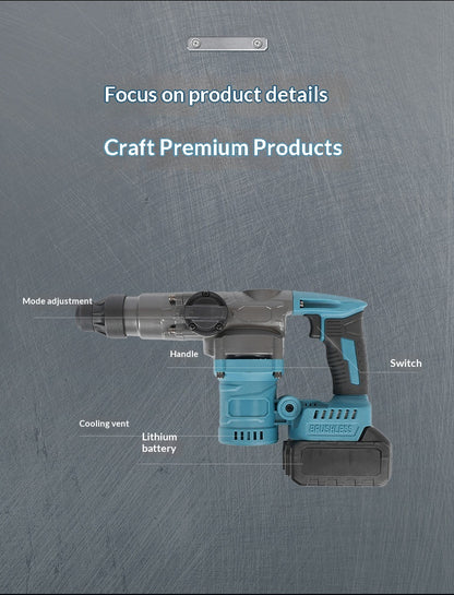 3-in-1 Multifunctional Brushless Rotary Hammer (Impact Drill/Hit Pick/Hammer)