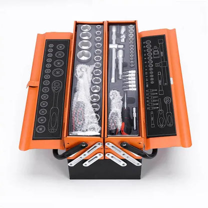 85-piece multi-layer foldable auto repair and home decoration tool set